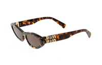 MIU MIU Irregular Shape Sunglasses Women's Tortoiseshell