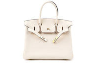 HERMES Birkin Cow Leather Birkin Bag Handbags Women's Cream White