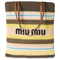 MIU MIU Cotton Handbag, Shoulder Bag Women's Tundra & Lemon & Natural