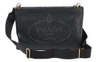 PRADA Calfskin Shoulder Bag Women's Black