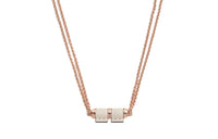 HERMES Charniere Calfskin Necklaces Women's Rose Gold