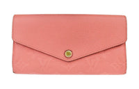 LOUIS VUITTON Leather Wallet Medium Size Unisex Orange Red