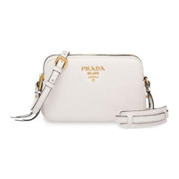 PRADA Leather Camera Bag, Crossbody Bag, Shoulder Bag Women's White