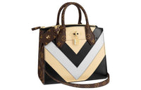 LOUIS VUITTON CITY STEAMER Cowhide Patchwork Canvas Tote Bag, Shopping Bag, Handbag Women's Multicolor