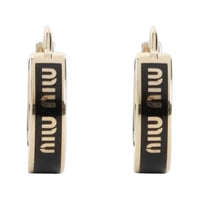 MIU MIU Brass Enamel Earrings Women's Black