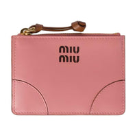 MIU MIU Calfskin Card Holder Women's Pink