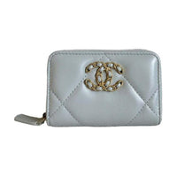 CHANEL 19 Zipped Coin Purse Light Grey AP0949