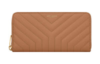 SAINT LAURENT Cow Leather Wallet Women's Dark Brown