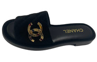 CHANEL Slide Slippers Women's Black