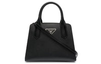 PRADA Saffiano Leather Handbag Medium Size Unisex Black