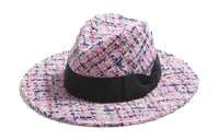 CHANEL Cotton Grosgrain Top Hats Women's Pink/Black