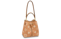 LOUIS VUITTON Noe Noe Bucket Bag Mm Bicolour Monogram Empreinte Arizona Beige/Cream