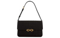 SAINT LAURENT LE MAILLON Suede One Shoulder Handbags Women's Black