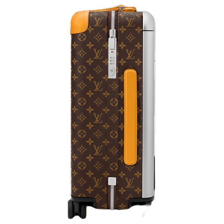 LOUIS VUITTON Coated Canvas With Cow Leather Trim Suitcase Luggage Unisex Yellow And Brown
