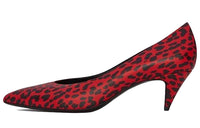 SAINT LAURENT Cone Heel High Heels 5cm Women's Red Black