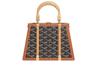 GOYARD Saigon Canvas With Calfskin Hard Case Handbag Mini Unisex Brown