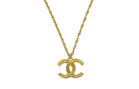 CHANEL 20th Century Plated Cc Logo Pendant Costume Necklace