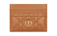 DIOR Calfskin Card Holder Card Holder Women's Tan