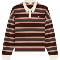 CELINE Logo Embroidered Striped Polo Shirt
