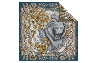 DIOR Silk Scarves Women's Marine Blue/Hazelnut