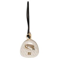 MIU MIU Wander Collection Matelassé Sheepskin Bag Charm Bag Merch Women's White