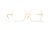CHANEL Acetate Irregular Shape Eyeglass Frames Women's Yellow