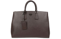 PRADA Calfskin Handbag Men's Coffee