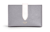 CELINE Cow Leather Card Holder Women's Eggshell Gray/Light Pink