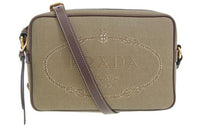PRADA Canvas One Shoulder Canvas Bag Crossbody Bags Women's Brown