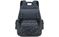 DIOR Saddle Calfskin Backpack Unisex Dark Blue