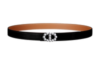 HERMES Leather Belts Women's Black/Gold