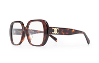 CELINE Acetate Irregular Shape Eyeglass Frames Men's Tortoiseshell