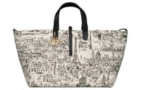DIOR Canvas One Shoulder Handbags Large Size Women's Latte & Black