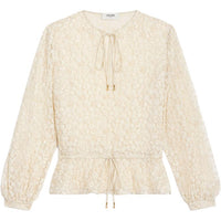CELINE Embroidered Folk Blouse In Tulle