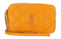 SAINT LAURENT Lambskin Shoulder Bag Mini Women's Yellow