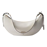 PRADA Leather Shoulder Bag Large Size Women's White