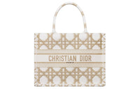 DIOR Embroidery Tote Bag, Shopping Bag, Handbag Medium Size Women's White