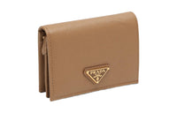PRADA Saffiano Leather Wallet Small Size Women's Umber