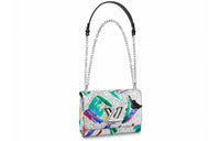 LOUIS VUITTON Twist Cow Leather Shoulder Bag Crossbody Bag Medium Size Women's White/Multicolor