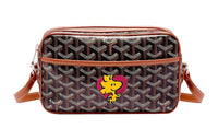 GOYARD Cap-Vert Canvas With Leather Camera Bag Shoulder Bag Crossbody Bag Small Size Unisex Brown/Red