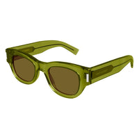 SAINT LAURENT Plastic Irregular Shape Sunglasses Women's Green