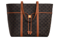 CELINE Cabas Cow Leather Handbag Shoulder Bag Women's Tawny