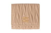 MIU MIU Matelassé Leather Wallet Small Size Women's Sand Beige Yellow