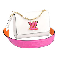 LOUIS VUITTON Twist Leather Crossbody Bag Medium Size Women's White