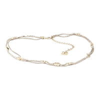 CHANEL Metal Artificial Pearl Rhinestone Waist Chains Women's Gold -
