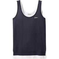MIU MIU Logo Embroidered Sleeveless Dress