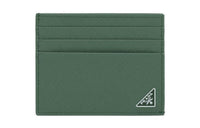 PRADA Saffiano Leather Card Clip Card Holder Men's Green