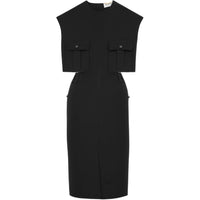 SAINT LAURENT Cut Out Oversized Crewneck Dress