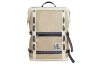 HERMES Canvas With Regate Taurillon Leather Ski Bag Backpack Unisex White & Beige