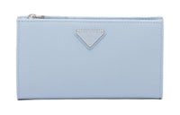 PRADA Saffiano Leather Wallet Large Size Women's Light Blue
